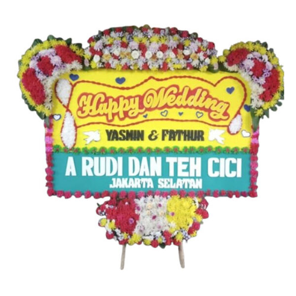 Bunga Papan Happy Wedding