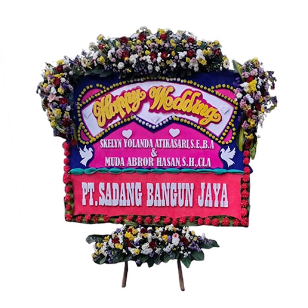 Bunga Papan Happy Wedding